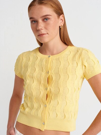 Dilvin Knit Cardigan in XS-XL in Lemon yellow, Item view