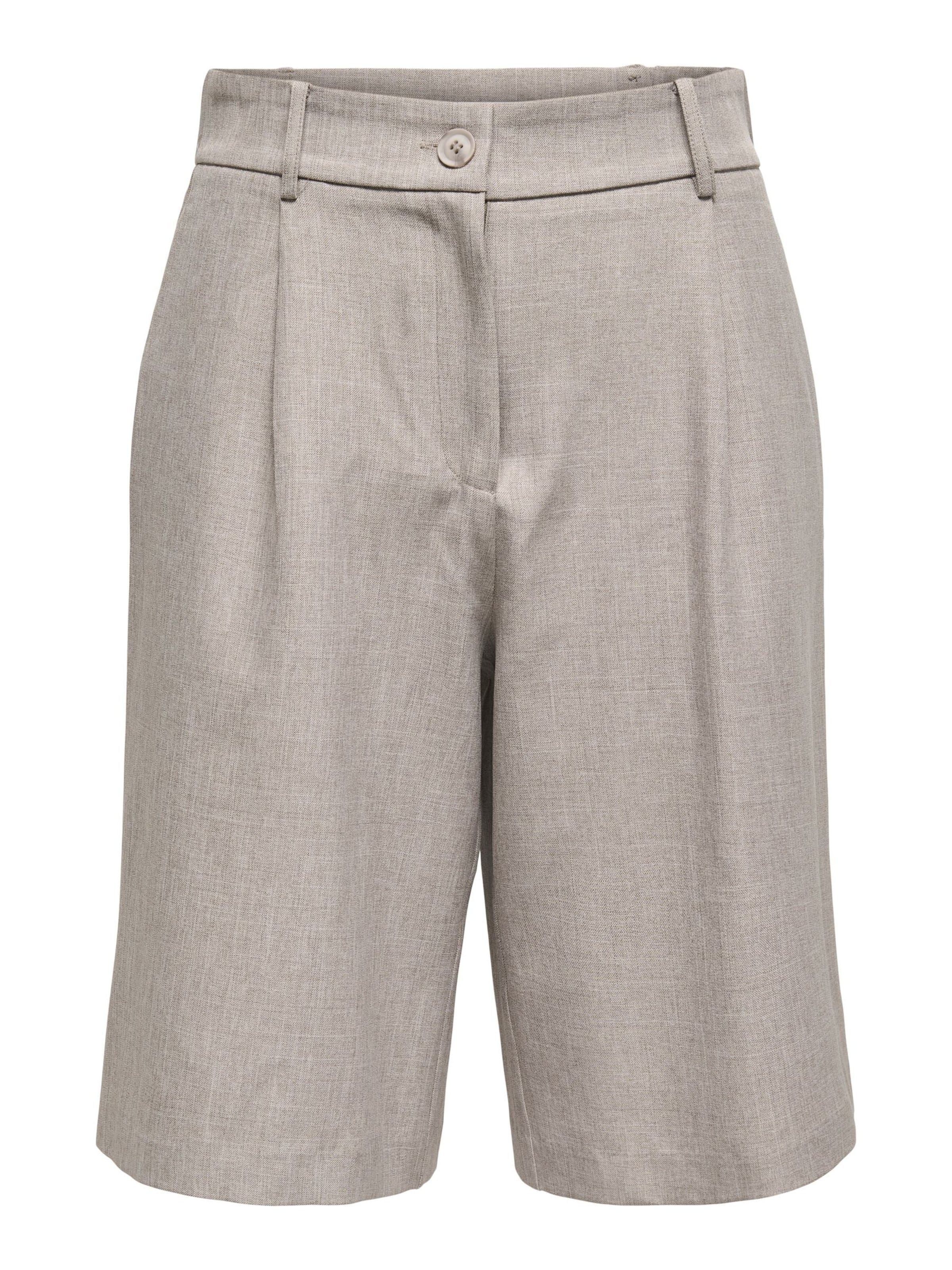 ONLY Bukser med lægfolder 'ONLLinda' i grå: forside