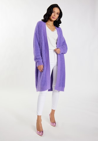 faina Knit Cardigan in Purple