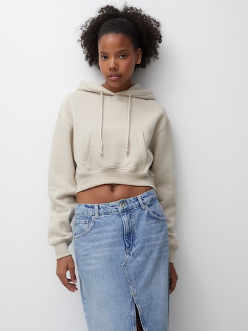 Pull&Bear Sweatshirt in Beige: front