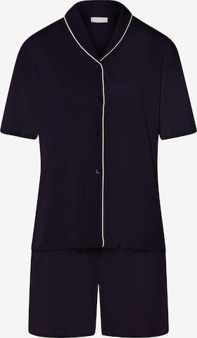 Hanro Pyjama 'Natural Comfort' in Blau: Vorderseite