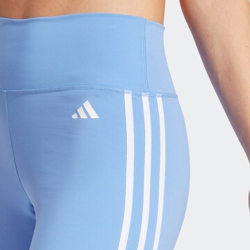 ADIDAS PERFORMANCE Skinny Fit Спортен панталон 'Train Essentials 3-Stripes High-Waisted 3/4' в синьо