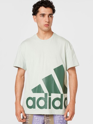 ADIDAS SPORTSWEAR - Camisa funcionais 'Essentials Giant Logo' em verde: frente