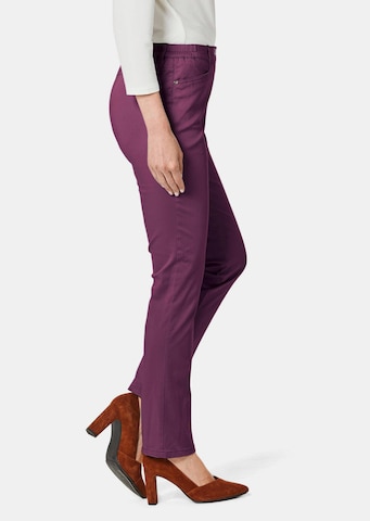 Goldner Slimfit Hose 'Carla' in Lila