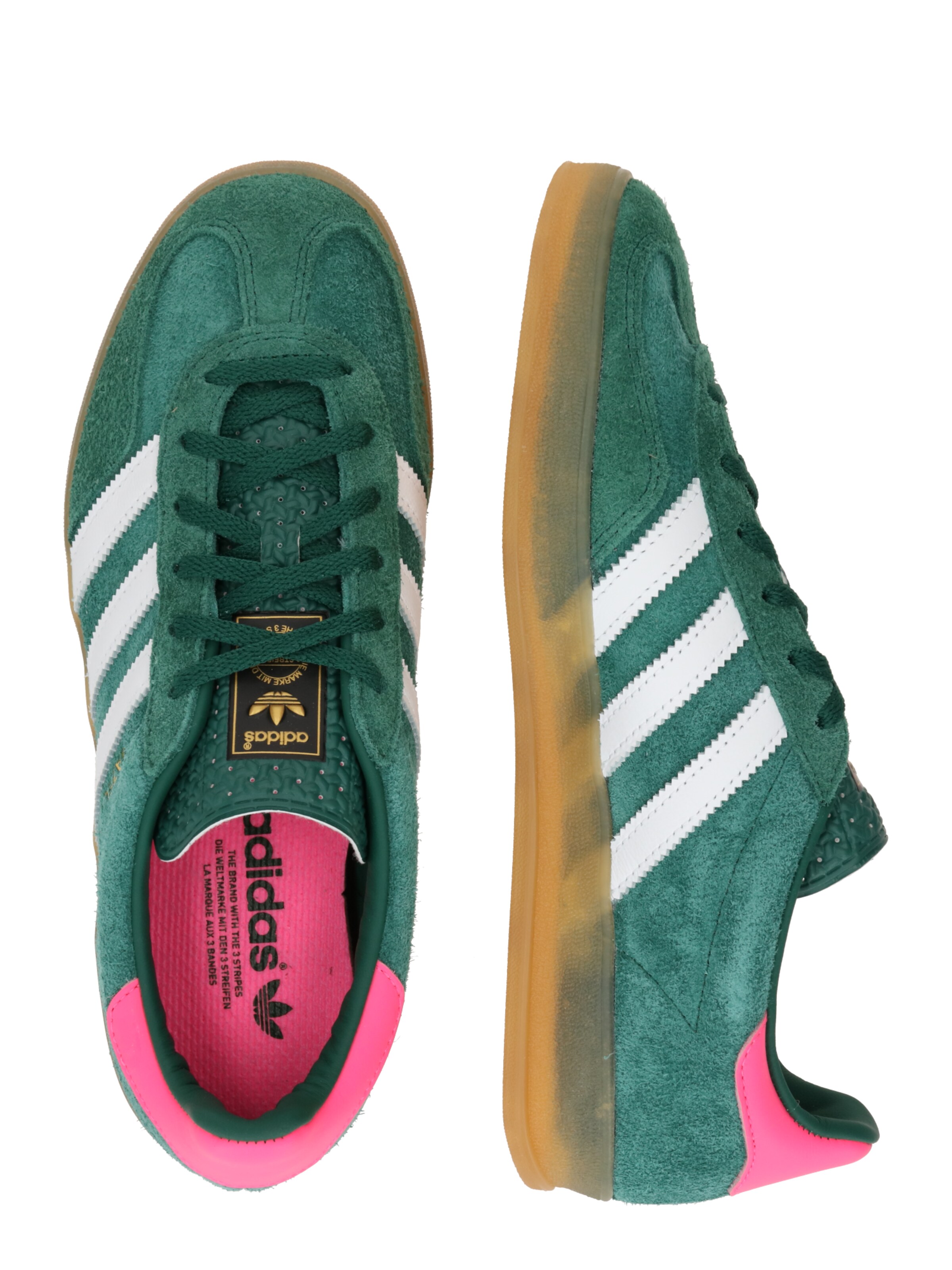 zaļš ADIDAS ORIGINALS Zemie brīvā laika apavi 'GAZELLE INDOOR W'