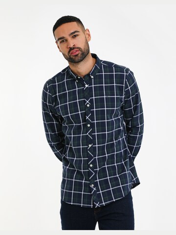 Threadbare Slim fit Button Up Shirt 'Luca' in Blue: front