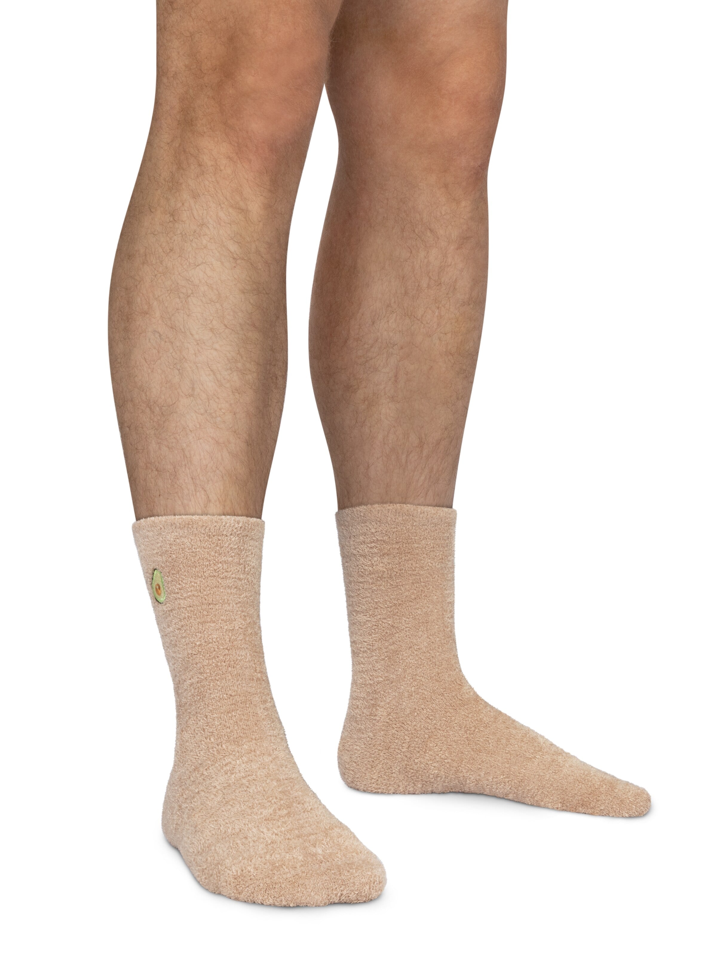 Calzino 'Kuschelsocken mit Icon Stickerei Herz Avocado Banane' di Circle Five in beige