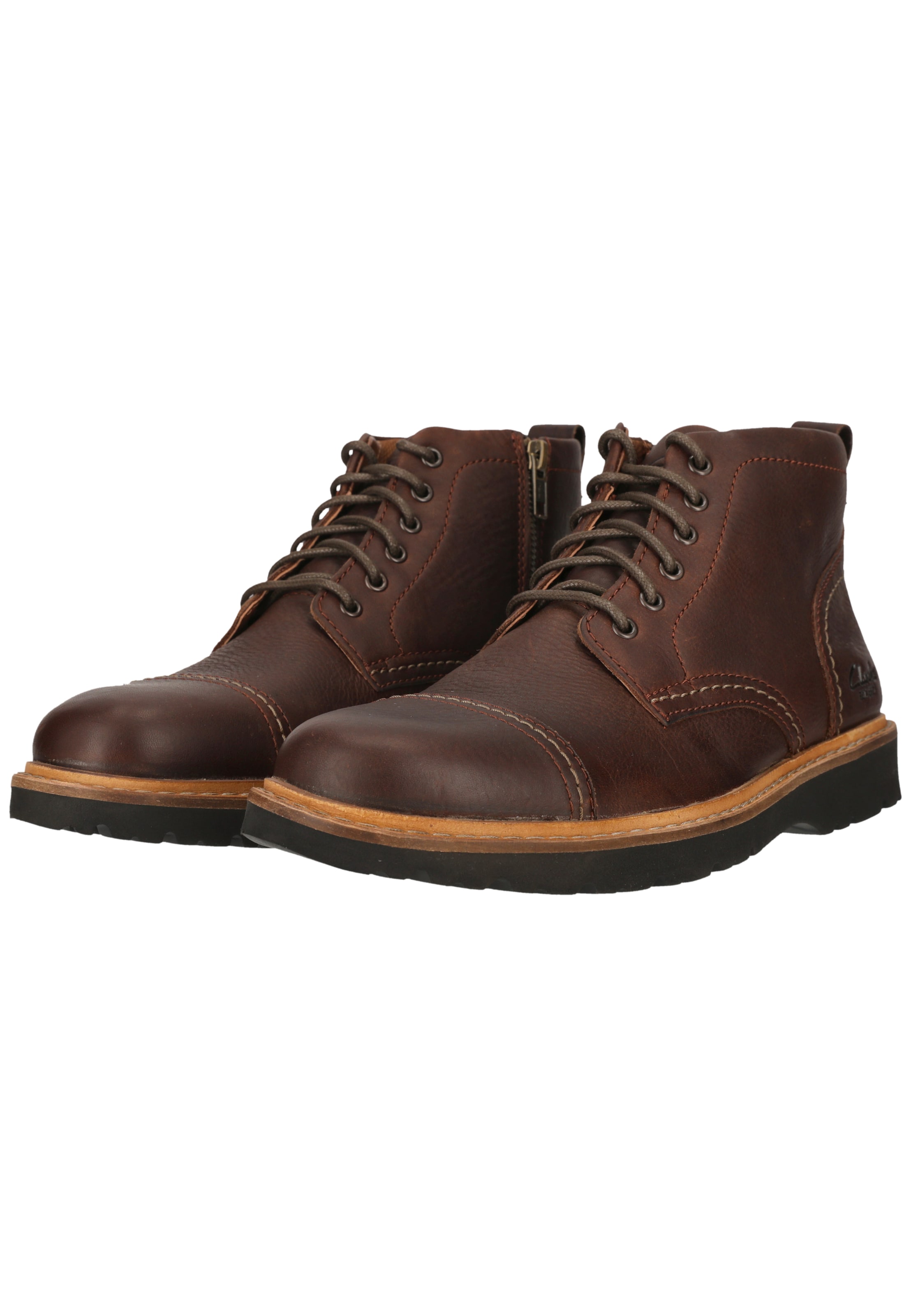 CLARKS Schnürboots 'Weltridge Zip' in Braun