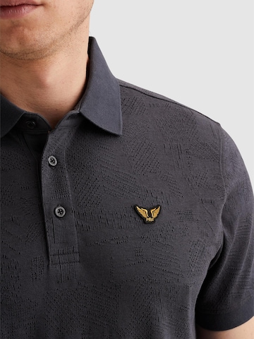 PME Legend T-shirt 'Polo shirt with allover jacquard pattern' i grå