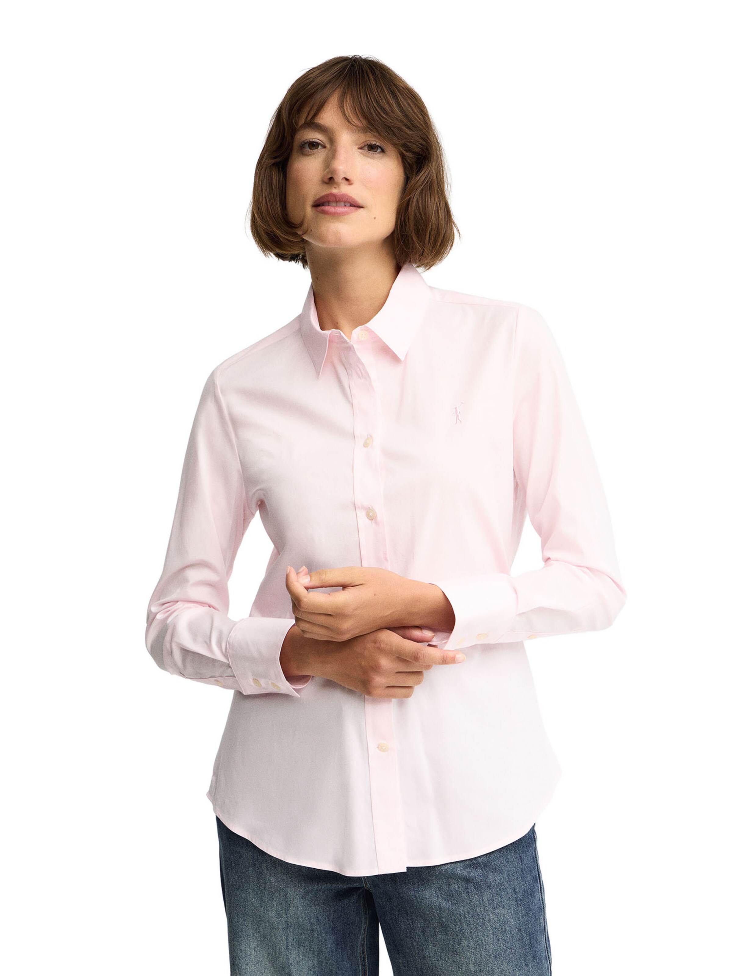 Polo Club Blouse Bodysuit in Pink: front
