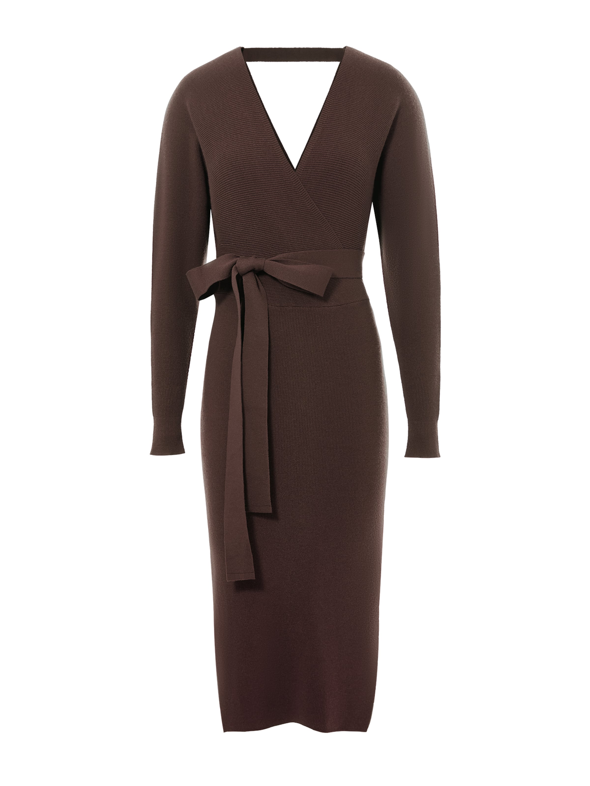Robes en maille Imily Bela en marron : devant
