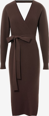 Robes en maille Imily Bela en marron : devant