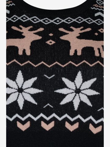 Zizzi Knitted dress 'Raindeer' in Black