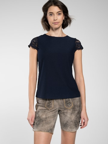 Blouse folklorique SPIETH & WENSKY en bleu : devant