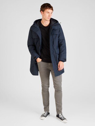 Parka mi-saison 'APEX' KnowledgeCotton Apparel en bleu