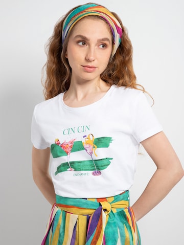 T-shirt 'Cin Cin' MORE & MORE en blanc : devant