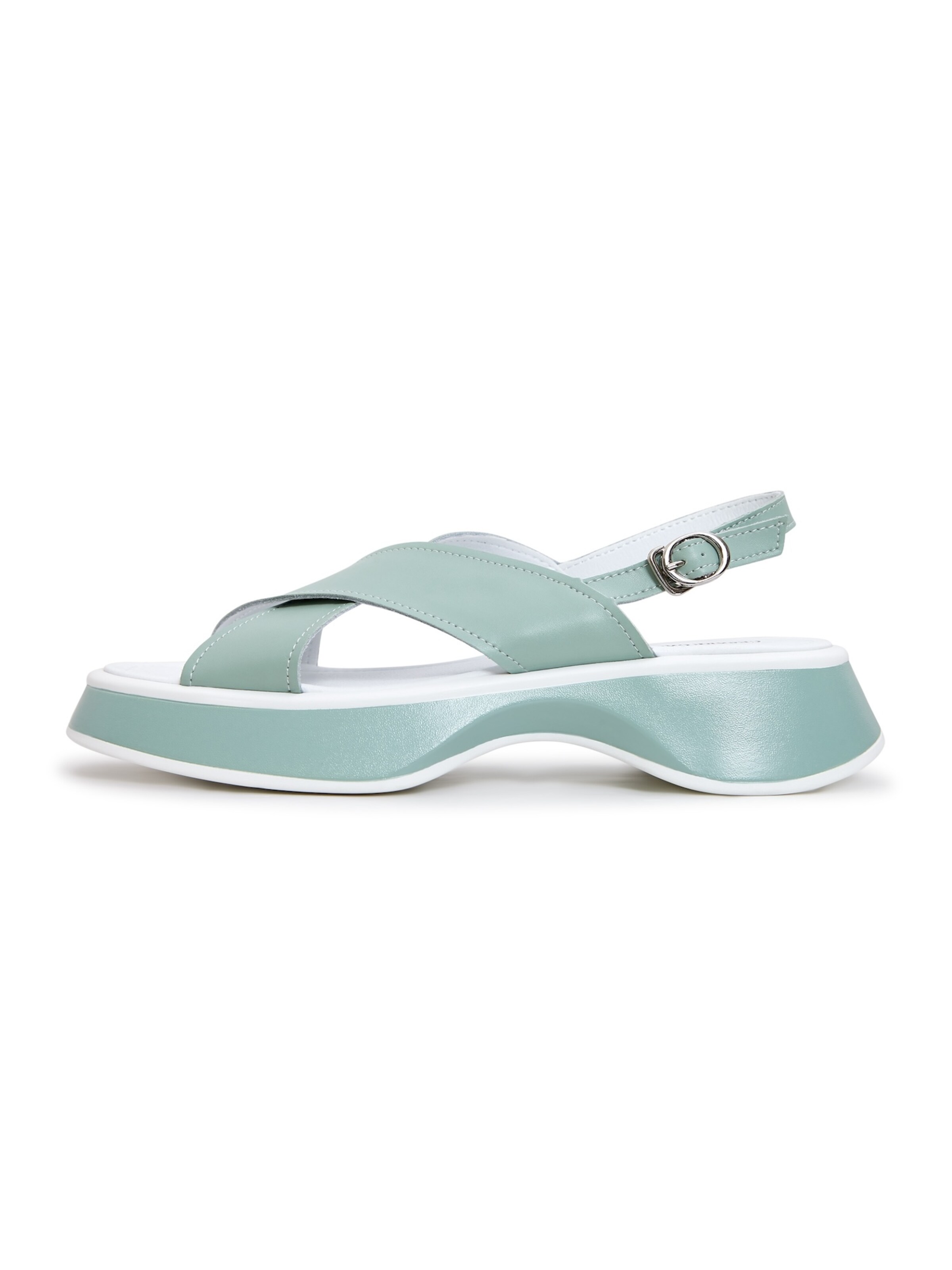 CESARE GASPARI Sandales en 36 en vert / blanc, Vue avec produit