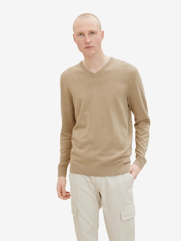 TOM TAILOR Regularny krój Sweter w kolorze beżowy: przód