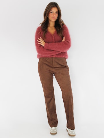 Honnête Atelier Regular Trousers 'Victoria' in Brown: front