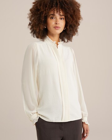 WE Fashion Блуза в бяло: отпред