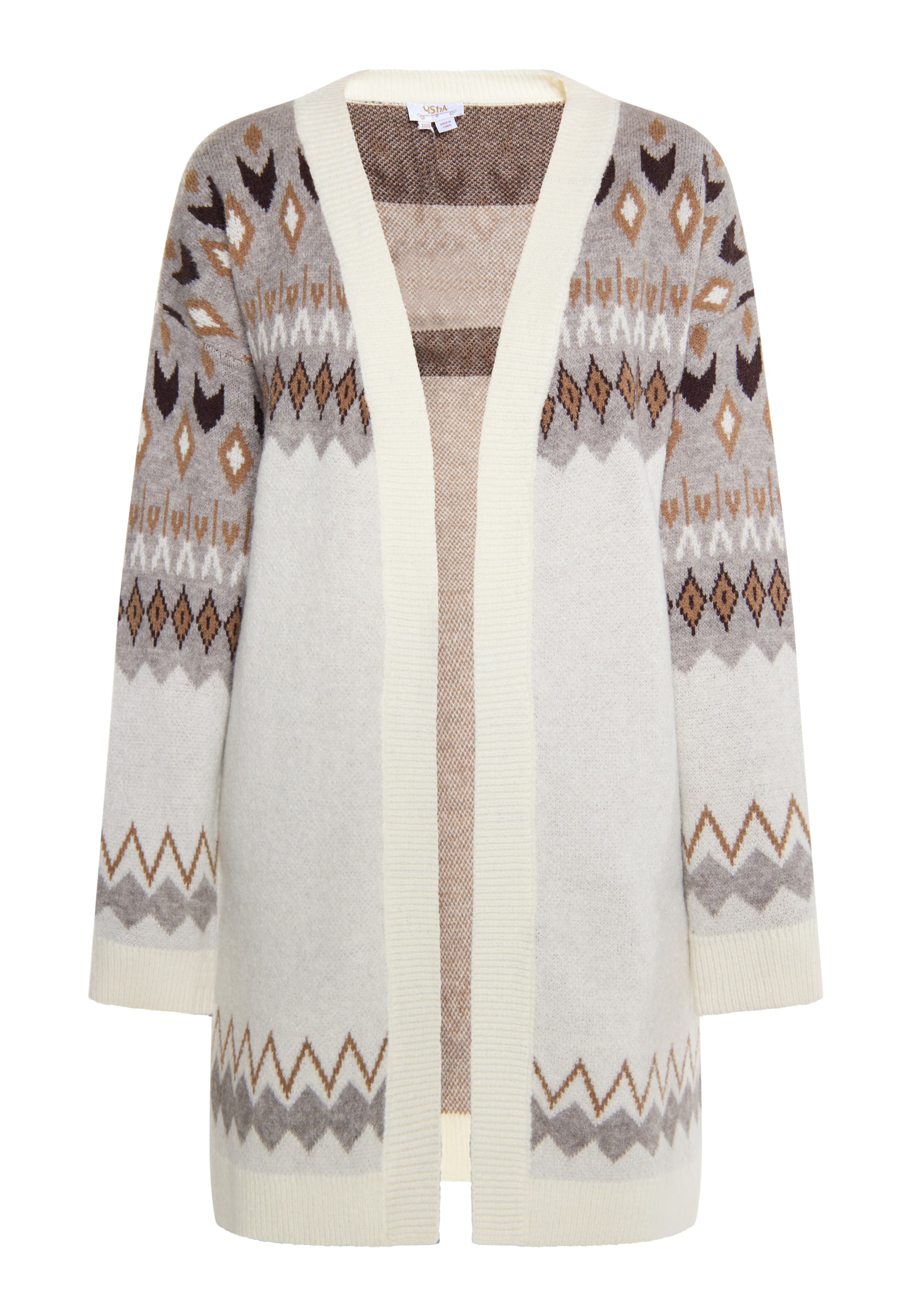 usha FESTIVAL Плетена жилетка 'Rakata' в бежово / капучино / мръсно бяло, Преглед на продукта