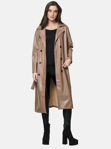 Elara Between-Seasons Coat in Brown