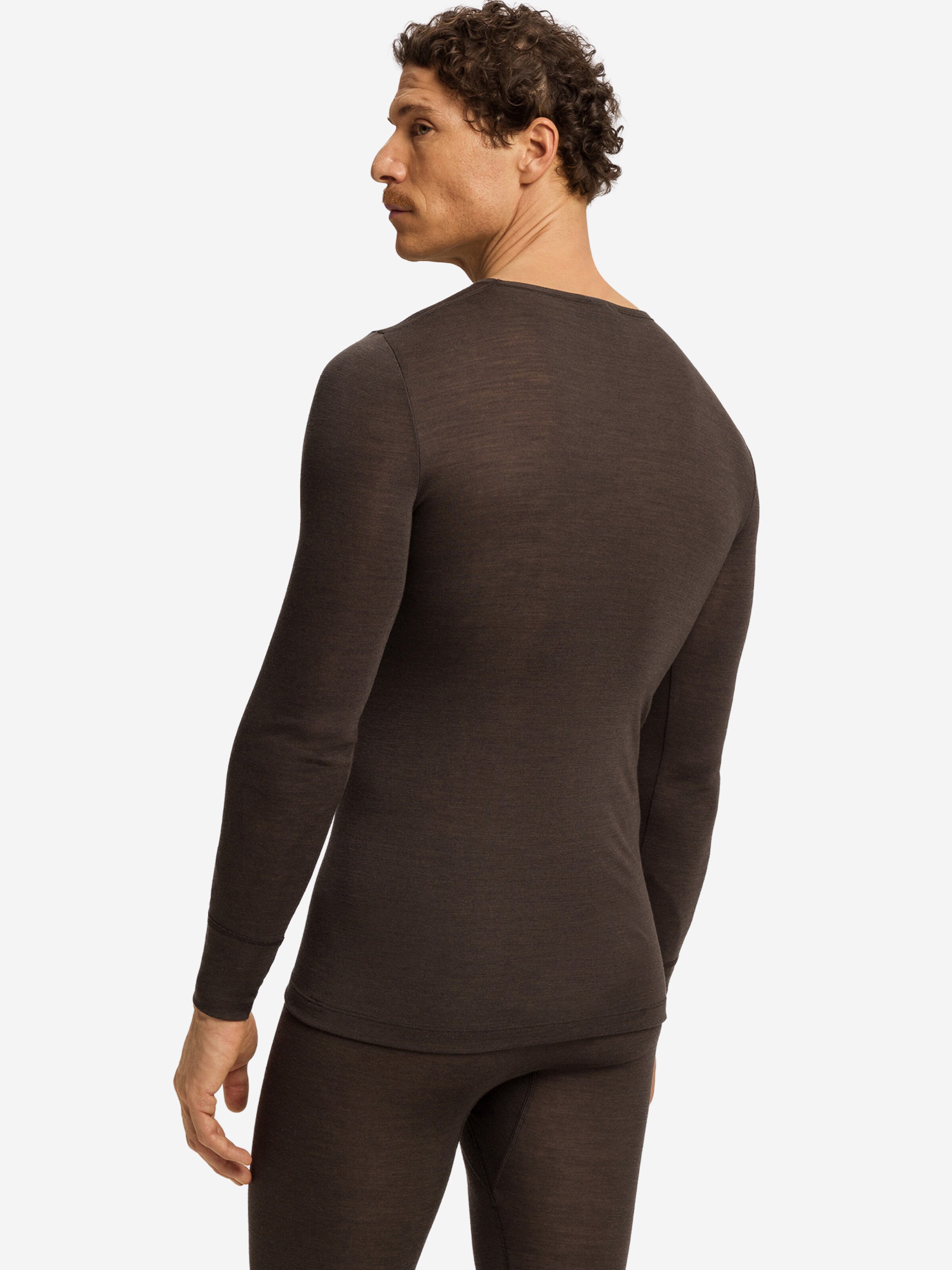 Hanro - Camisa ' Woolen Silk ' em castanho