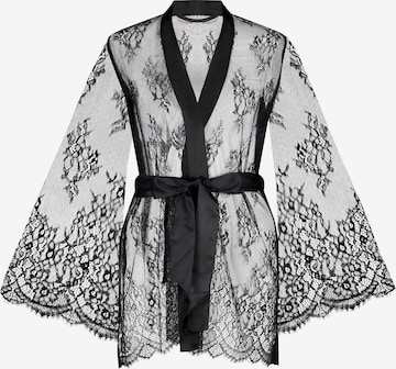 HunkemöllerKućni ogrtač - crna boja: prednji dio