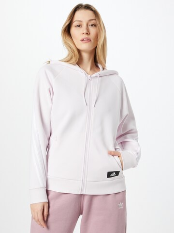 ADIDAS SPORTSWEAR Athletic Zip-Up Hoodie in Purple: front