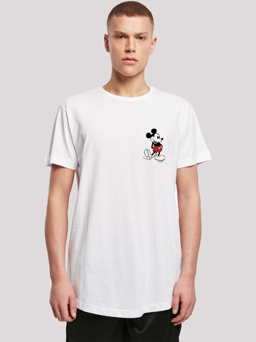 F4NT4STIC Shirt 'Disney Mickey Mouse Kickin Retro' in Wit: voorkant