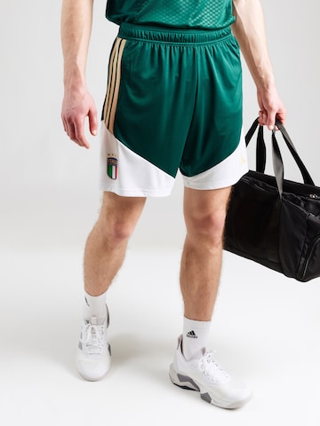 ADIDAS PERFORMANCE Regular Workout Pants 'FIGC TR SHO' in Green: front