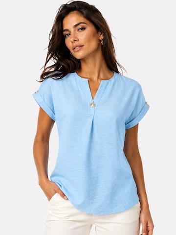 REGINA FASHION Blúzka 'Blouse with button' - Modrá: predná strana