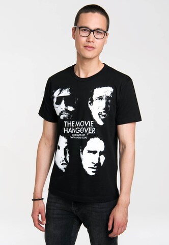 LOGOSHIRT Shirt 'Hangover - Some Guys' in Zwart: voorkant
