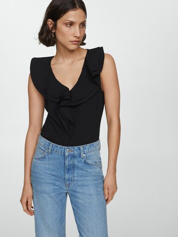 MANGO Top 'POPLI' in Schwarz: predná strana