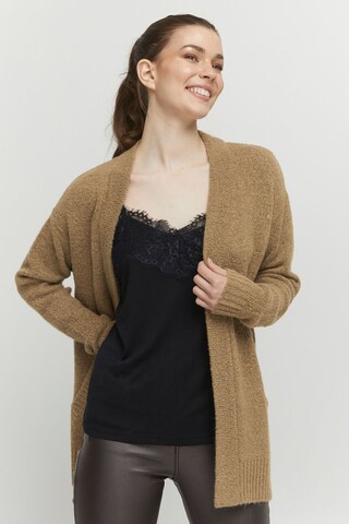 b.young Knit Cardigan in Brown: front