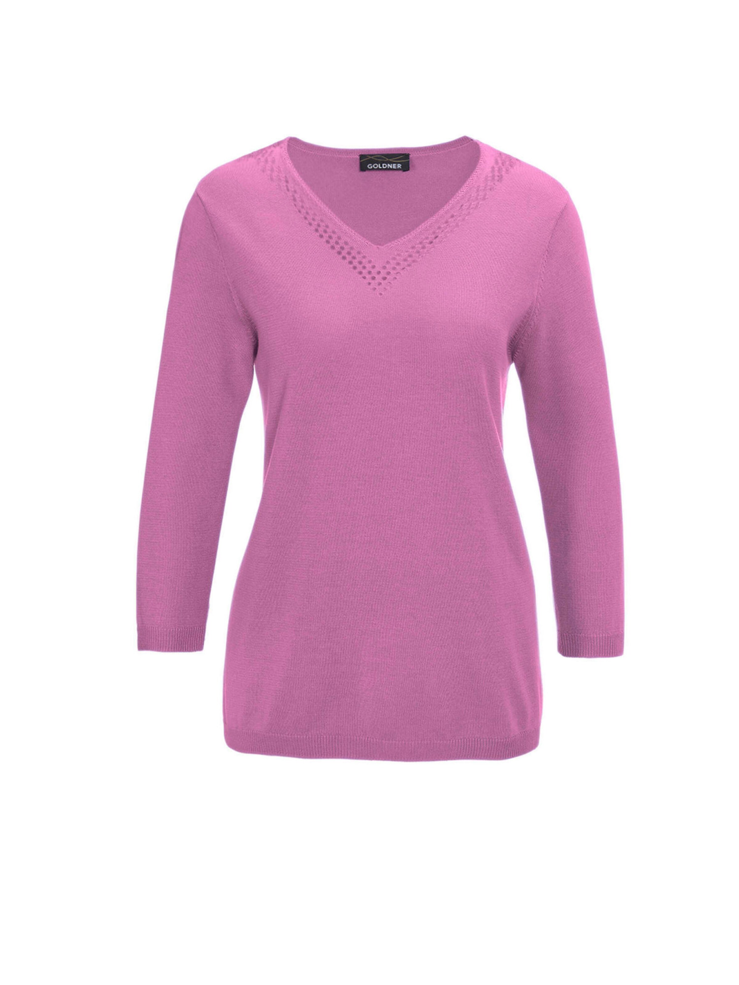 Goldner Pullover in Pink: Vorderseite