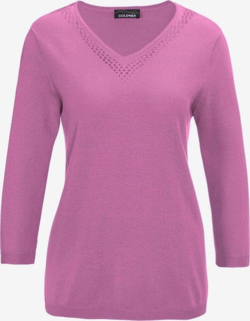 Goldner Slimfit Pullover in Pink: Vorderseite