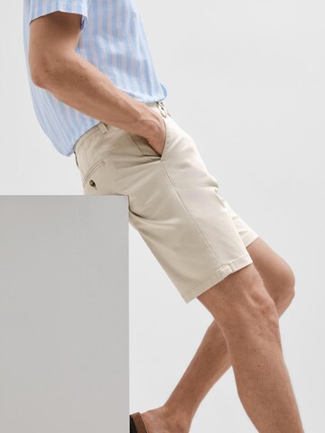 SELECTED Slimfit Broek 'SLHMiles' in Beige
