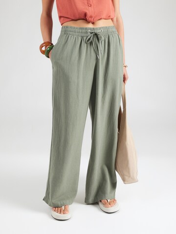 Wide leg Pantaloni de la QS pe verde: față