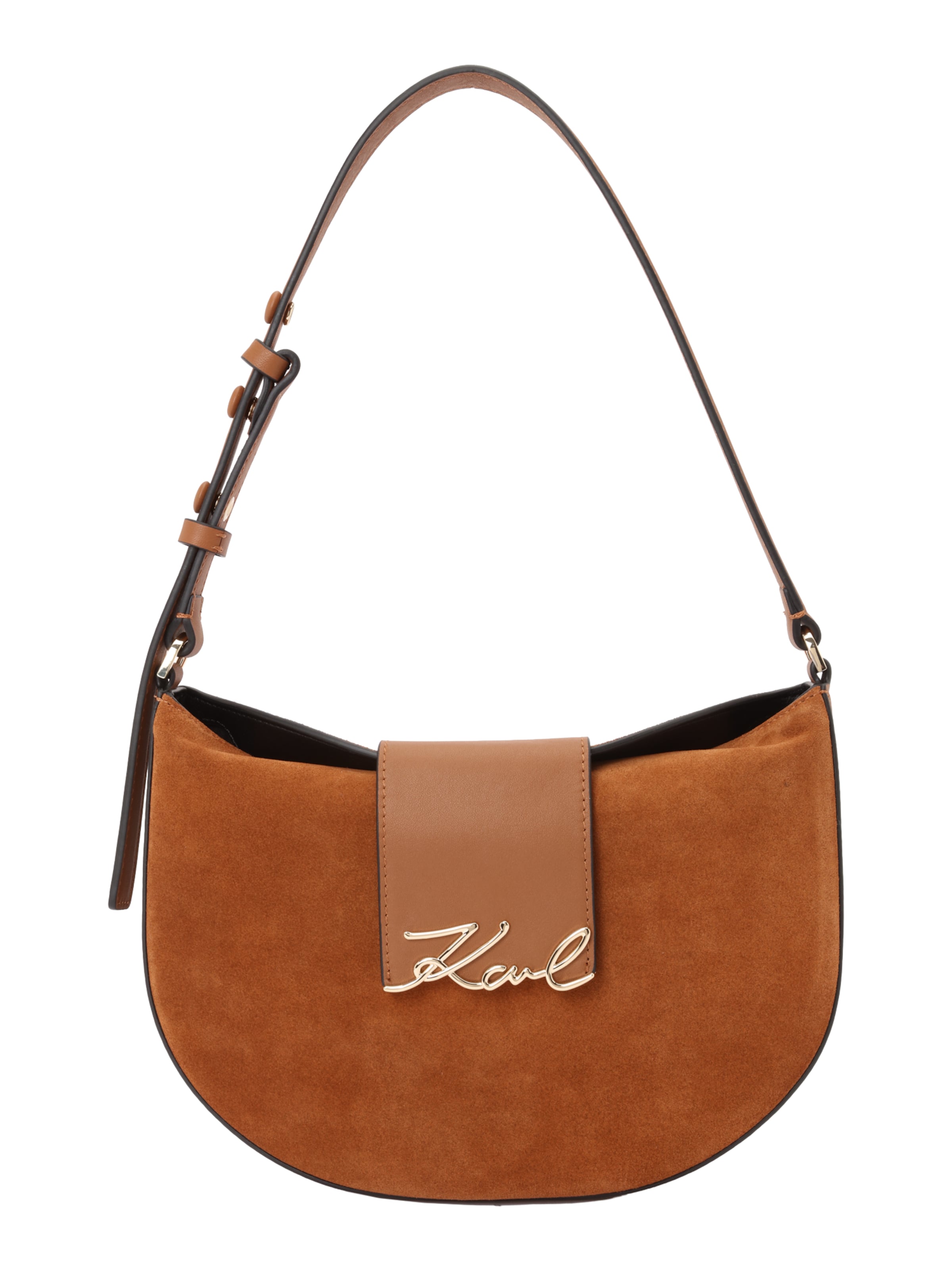 Karl Lagerfeld - Bolso de hombro en marrón: frente