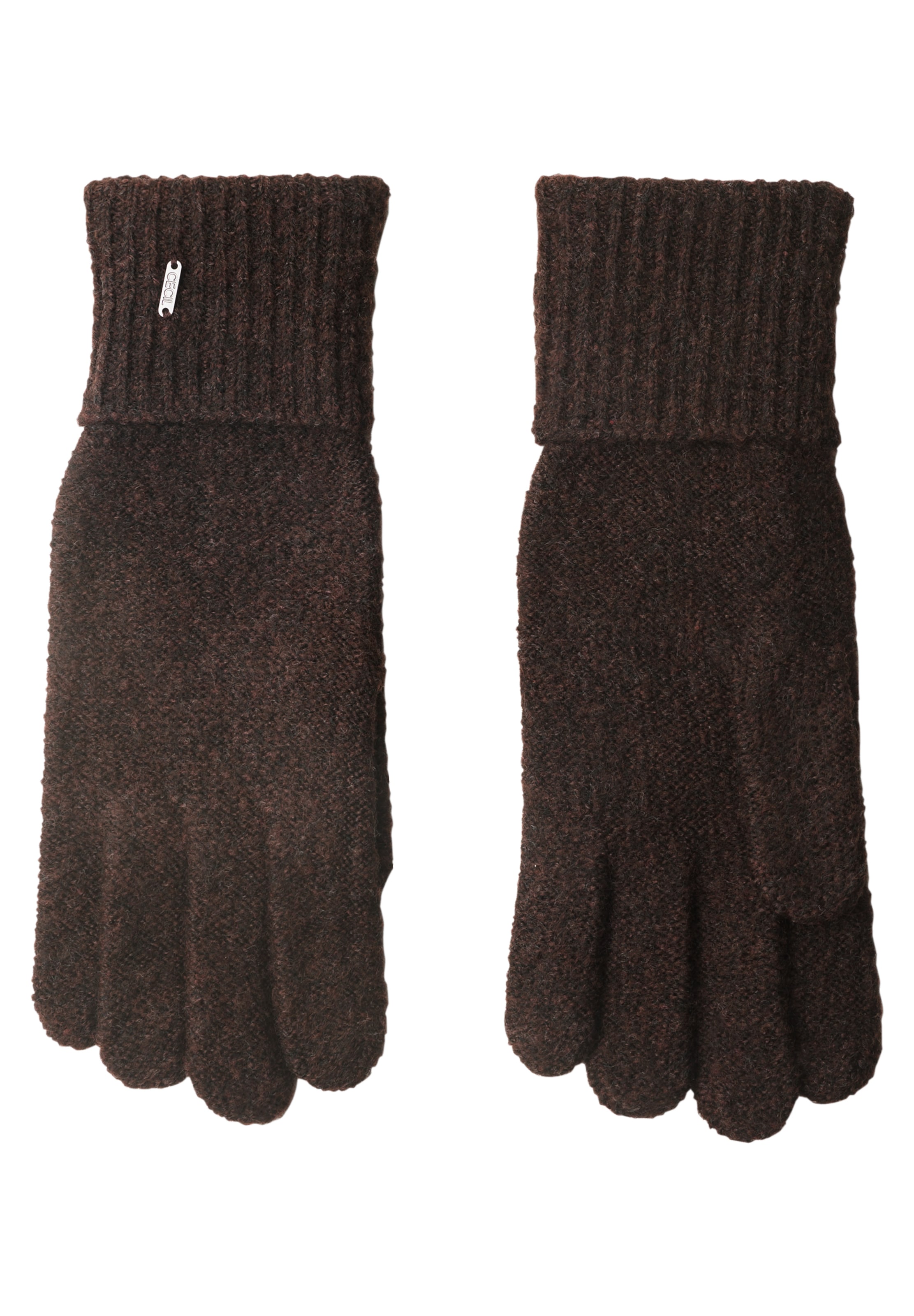 CECIL Full Finger Gloves in Brown: front