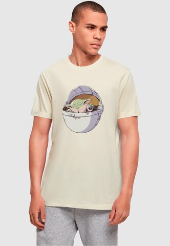 ABSOLUTE CULT T-Shirt 'Star Wars - The Mandalorian' in Beige: Vorderseite