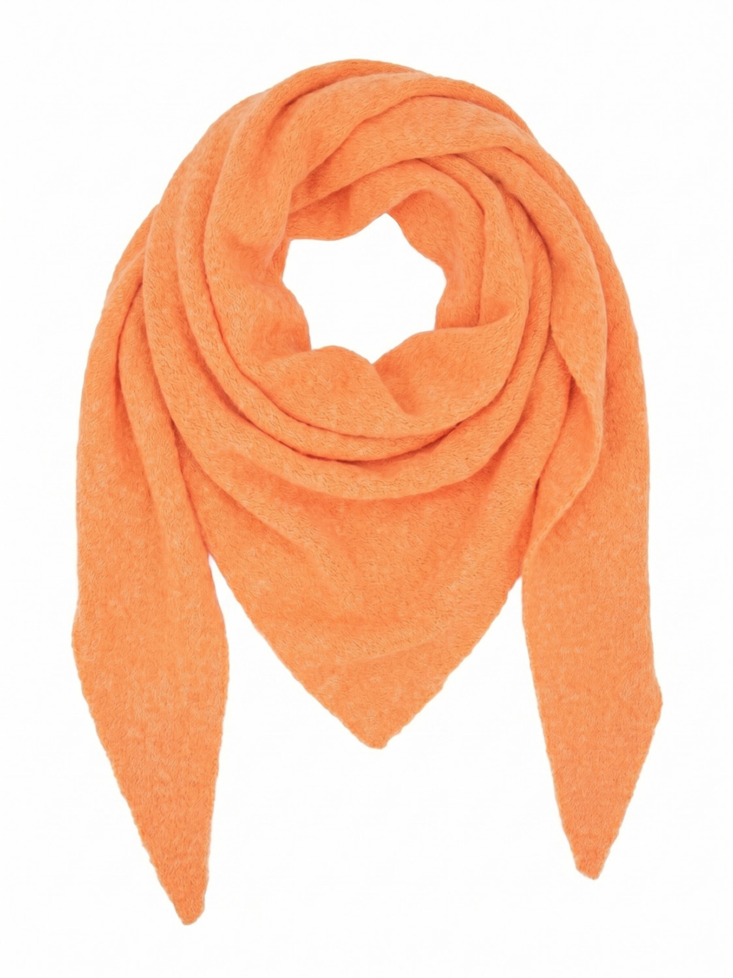 styleBREAKER Shawl 'Leichtes Strick Dreieckstuch Woll-Anteil' in Orange: front