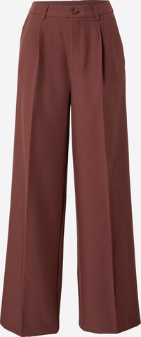 TOM TAILOR DENIM Pleated Pants in Brown: front