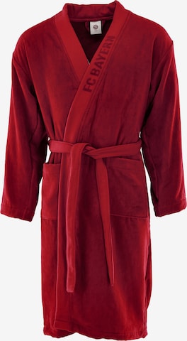 FC BAYERN MÜNCHEN Short Bathrobe in Red: front