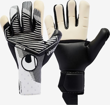 UHLSPORT Athletic Gloves in Black: front