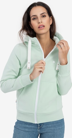 deproc Sweatjacke 'FinjaCMYK II' in Grün: Vorderseite