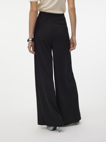 VERO MODA Wide Leg Bukser med lægfolder i sort