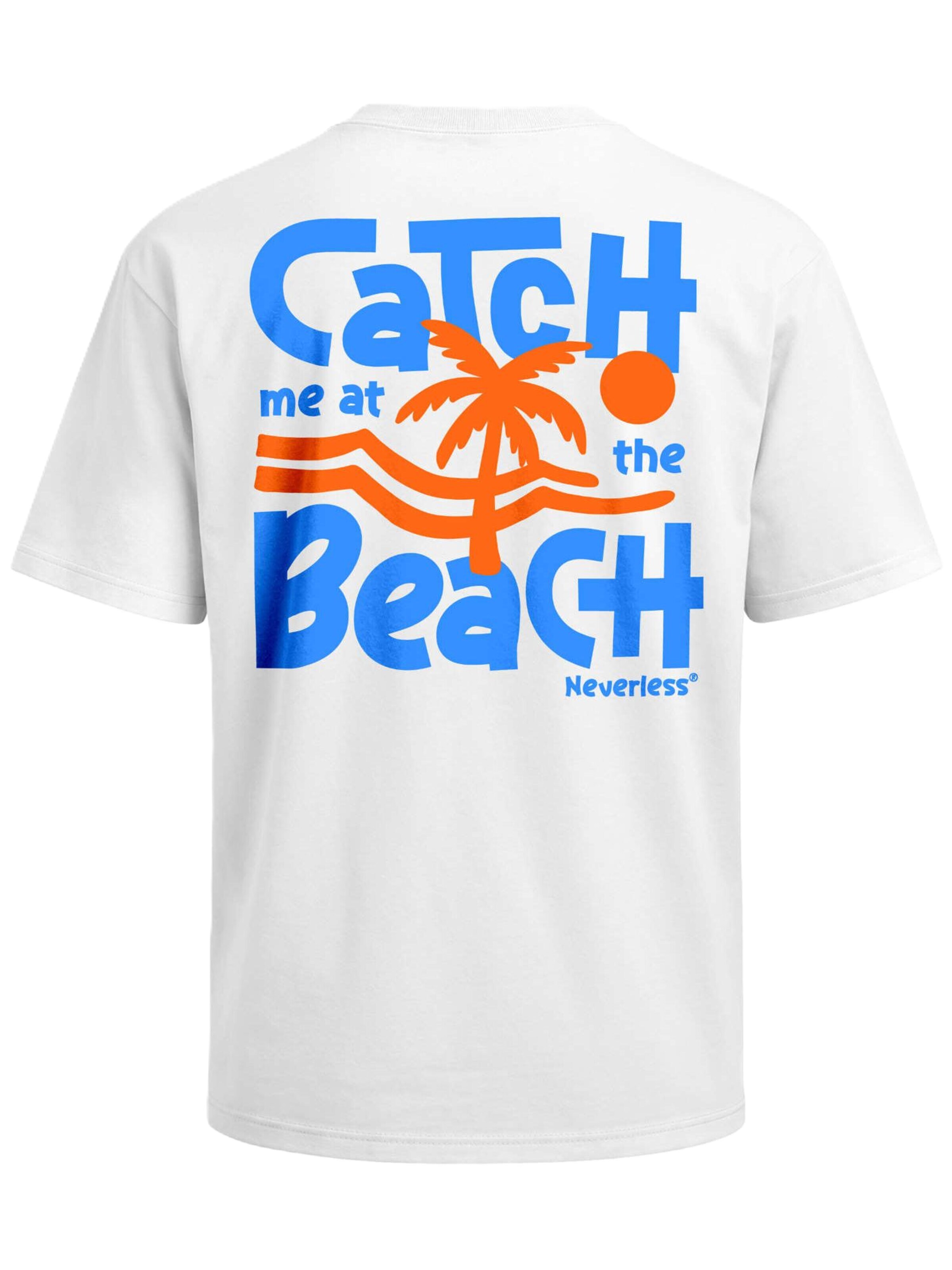 Neverless Shirt 'Catch me at the Beach' in White