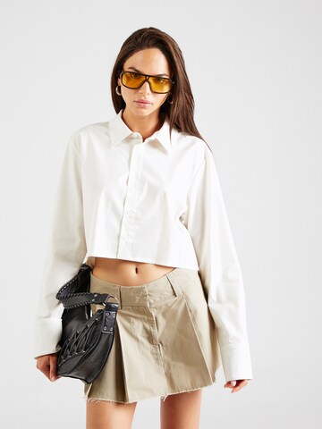 Karo Kauer Bluse in Beige: Vorderseite